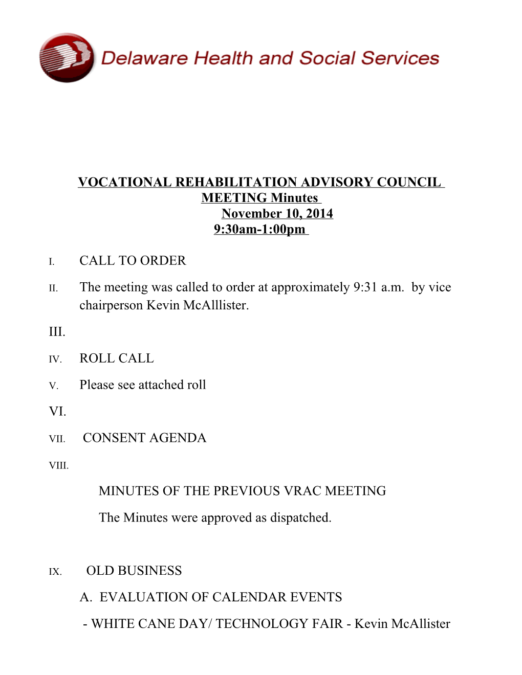 Vocational Rehabilitation Advisory Council