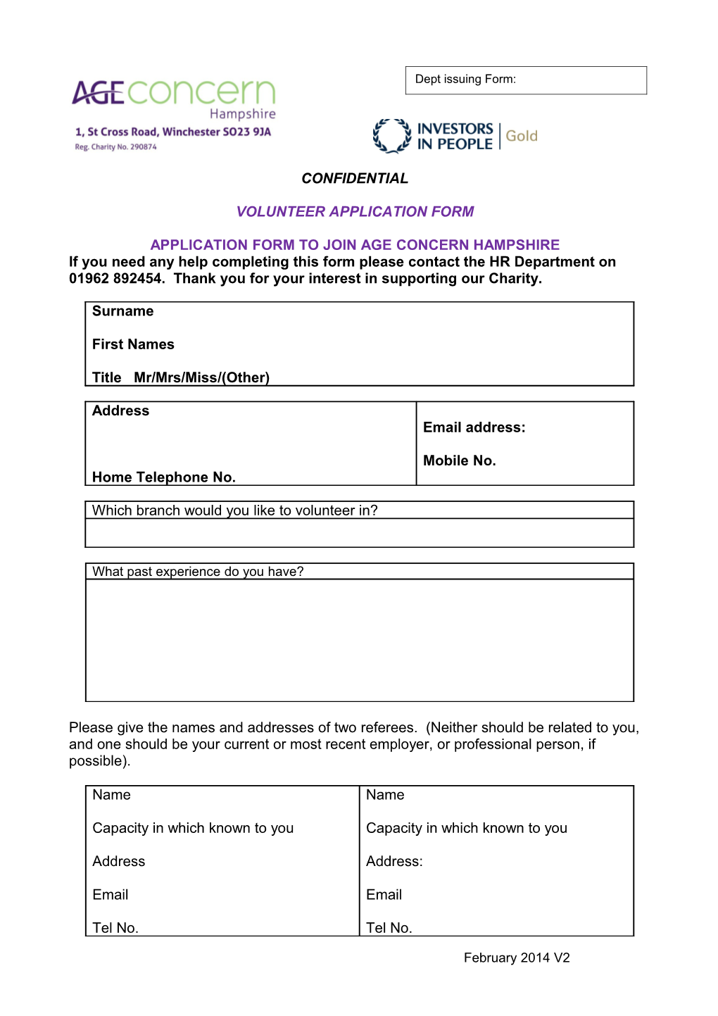 Volunteer Enrolment Form