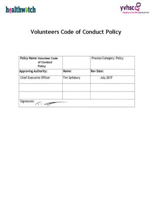 Volunteers Code of Conduct Policy