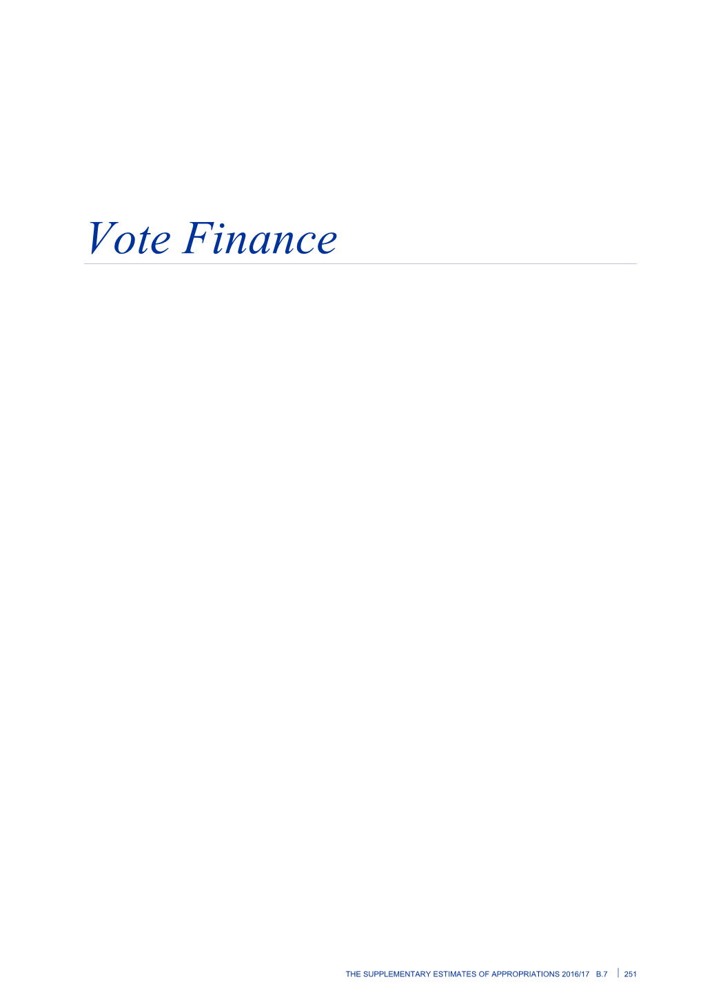 Vote Finance - Supplementary Estimates of Appropriations 2016/17 - Budget 2017
