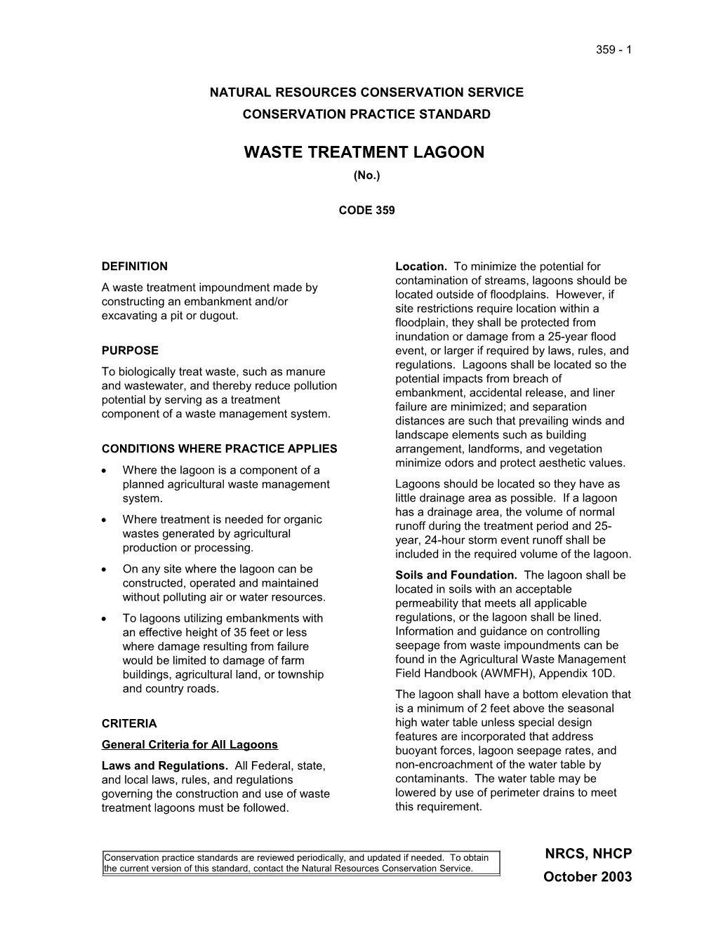 Waste Treatment Lagoon 359