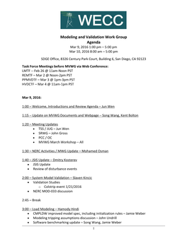 WECC MVWG 2016-3 Meeting Agenda V1.0