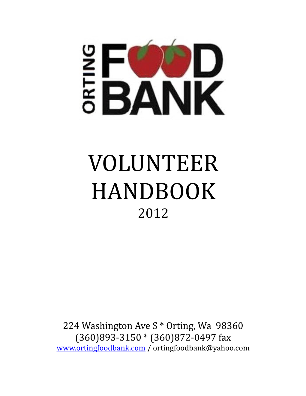 Welcome to the Orting Food Bank!