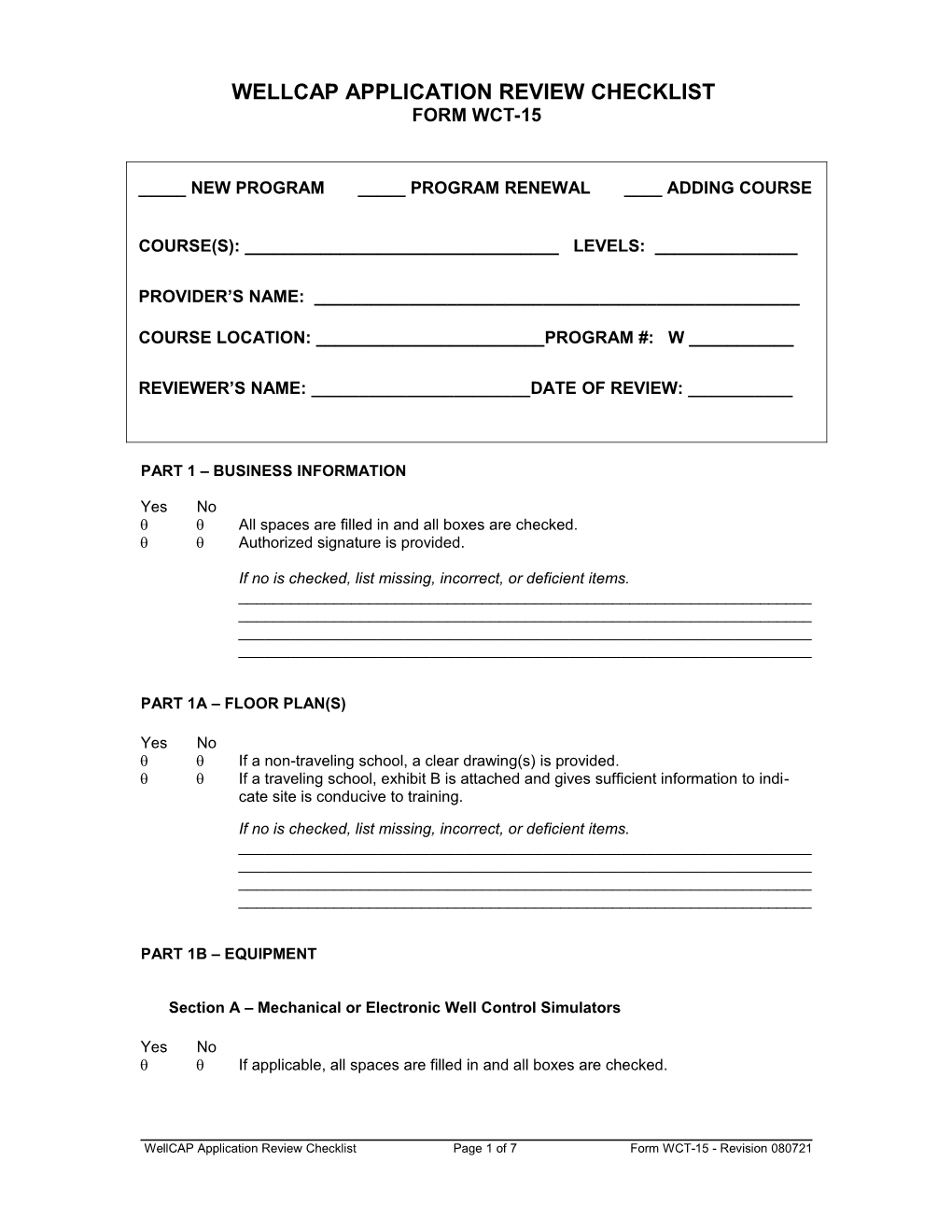 Wellcap Application for Accreditation Form (Wct-3)