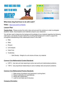 What Does Dog Food Have to Do with Math?