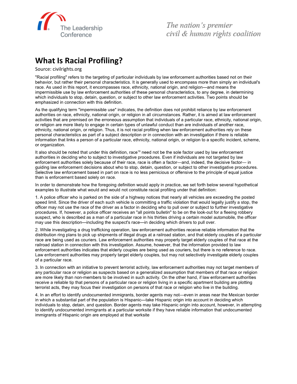 What Is Racial Profiling?