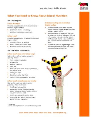 What You Need to Know About School Nutrition