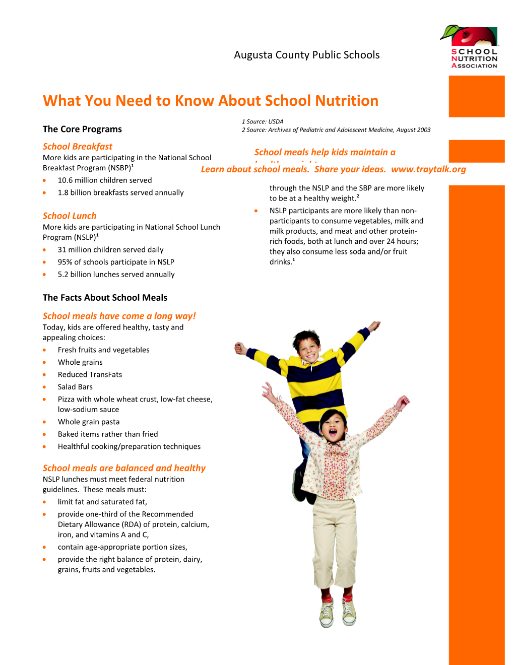 What You Need to Know About School Nutrition