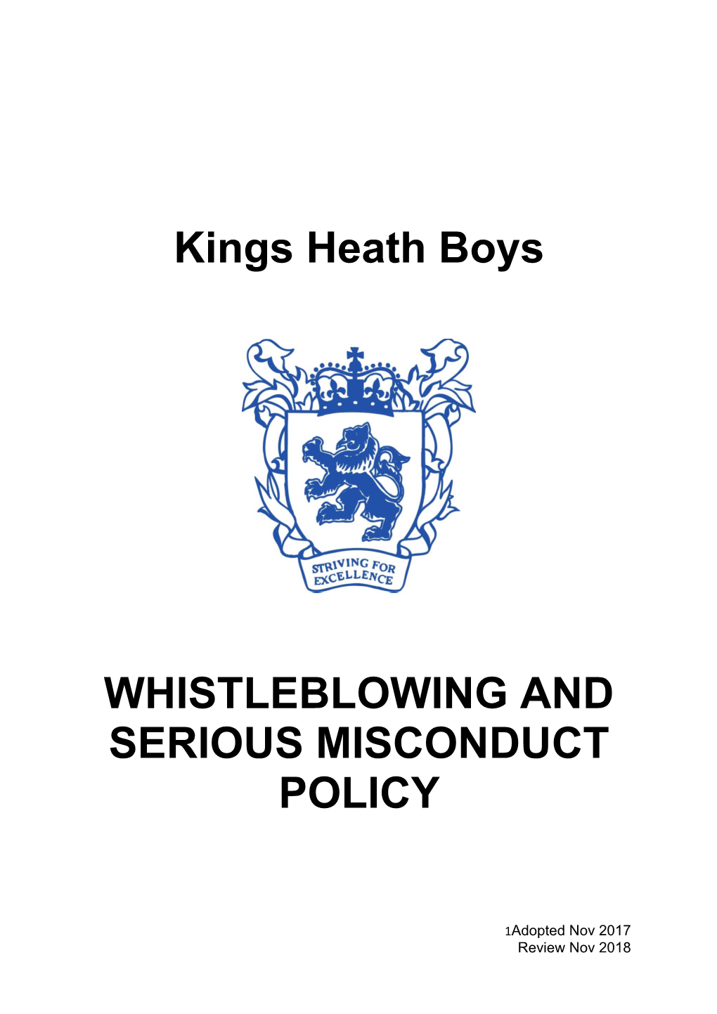 Whistleblowing and Serious Misconduct Policy