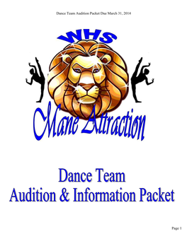 Whs Dance Team Application