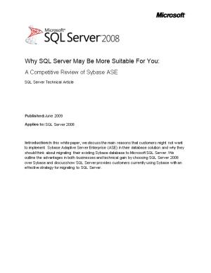 Why SQL Server May Be More Suitable for You: a Competitive Review of Sybase ASE Database