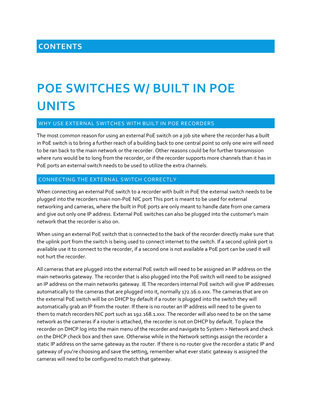 Why Use External Switches with Built in Poe Recorders