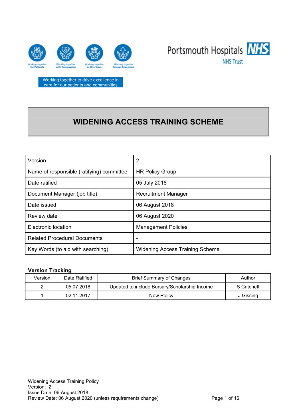 Widening Access Training Scheme