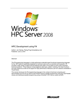 Windows Compute Cluster Server 2003 White Paper
