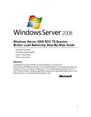Windows Server 2008 RC0 TS Session Broker Load Balancing Step-By-Step Guide