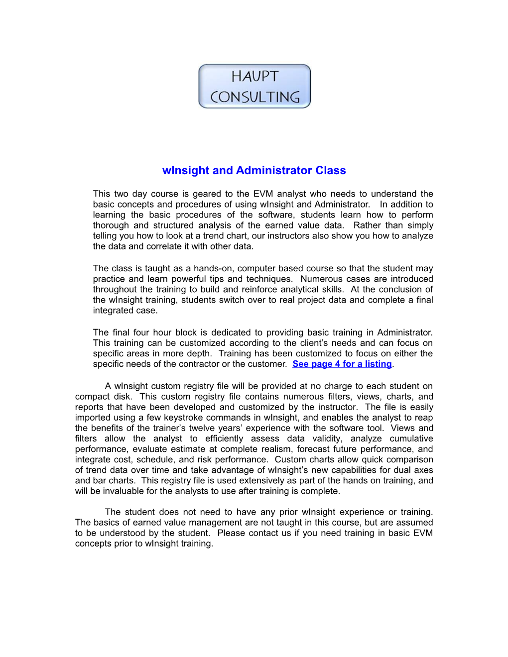 Winsight and Administrator Class
