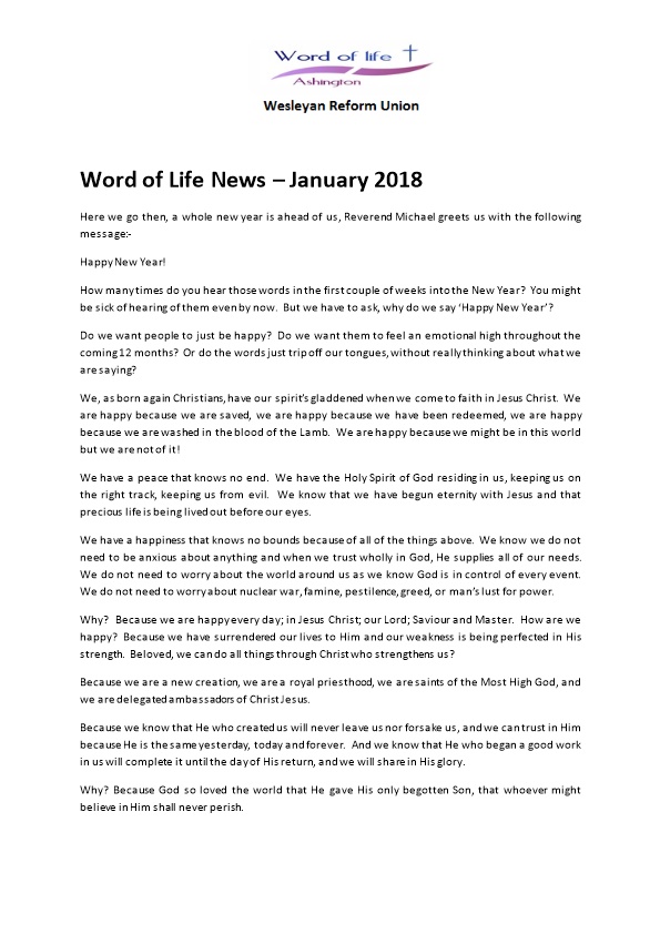 Word of Life News January 2018