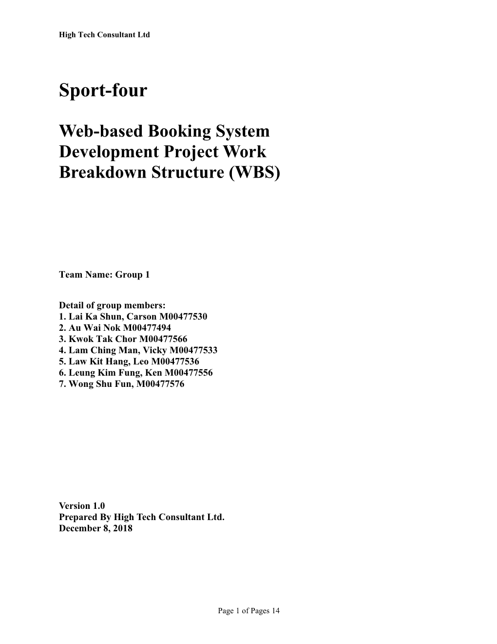 Work Breakdown Structure (WBS) Template