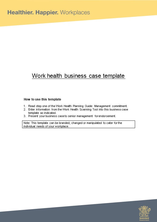 Work Health Business Case Template