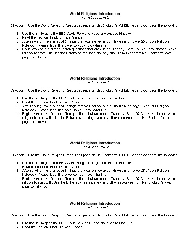 World Religions Introduction