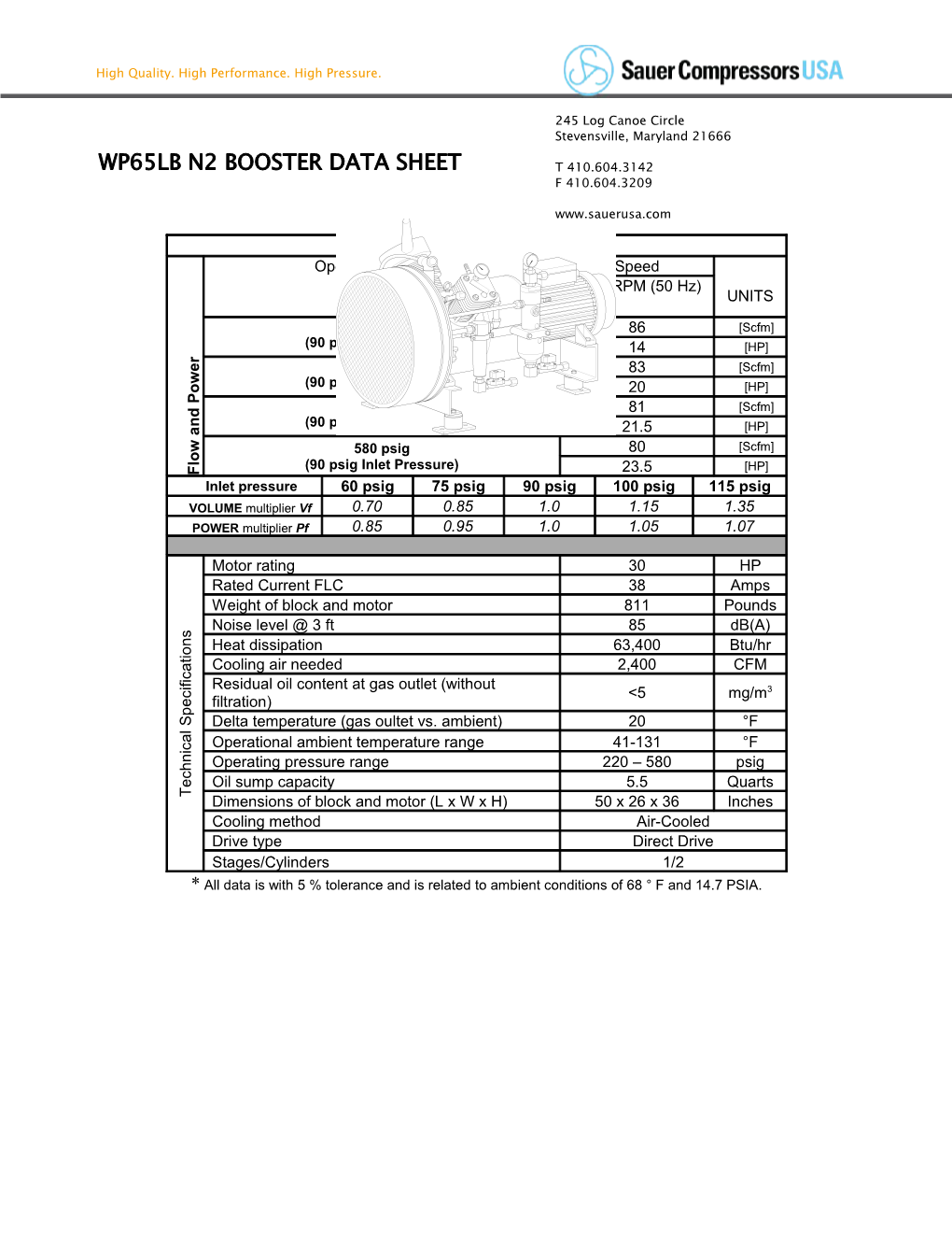 Wp65lb N2 Booster Data Sheet