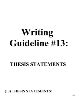 Writing Guideline #13