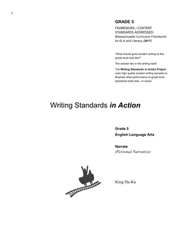 Writing Standards in Action - Grade 5 Narrate - King Da-Ka