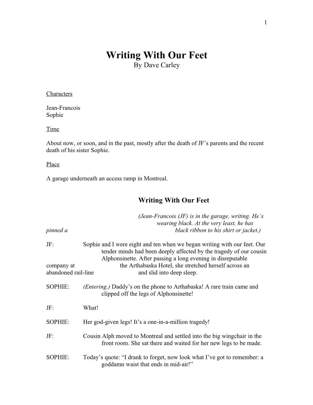 Writing with Our Feet