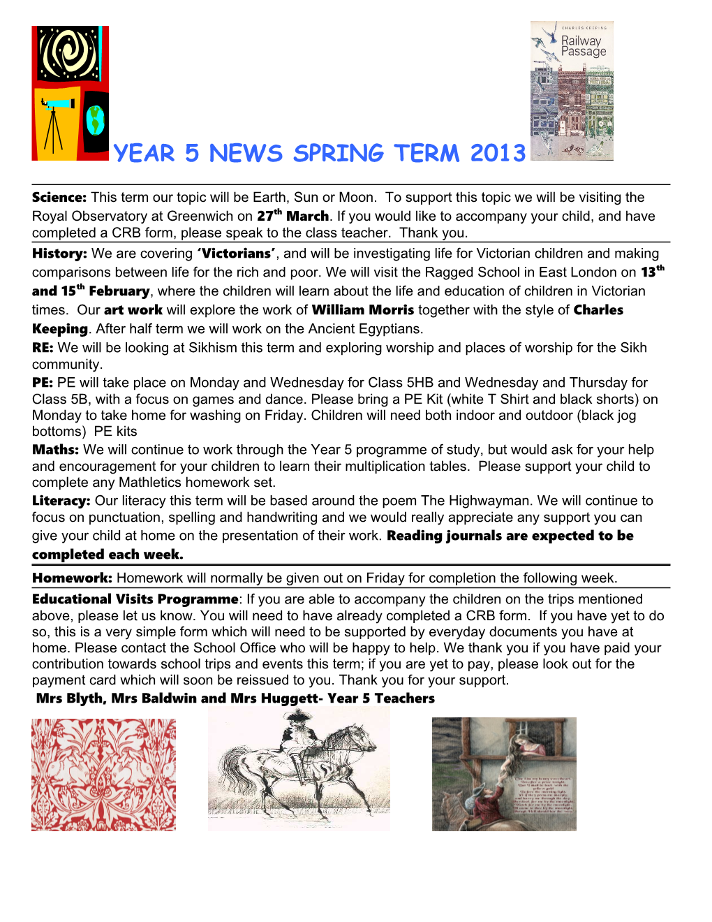Year 5 News Spring Term 2013