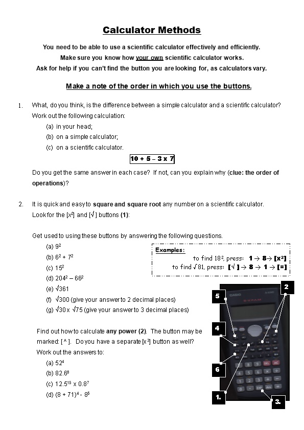 You Need to Be Able to Use a Scientific Calculator Effectively and Efficiently