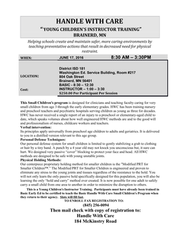 Young Children's Instructor Training