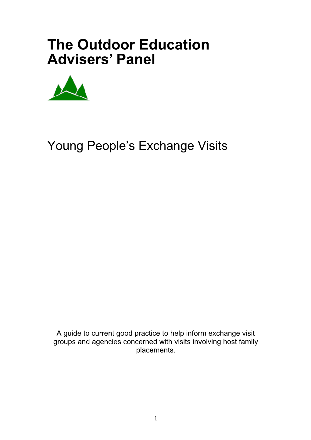 Young People's Exchange Visits