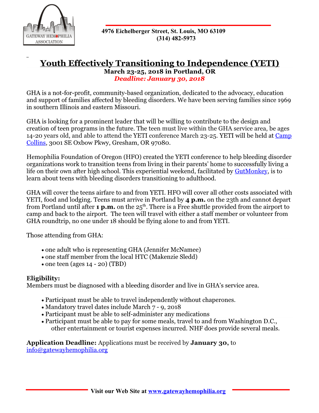 Youth Effectively Transitioning to Independence (YETI)